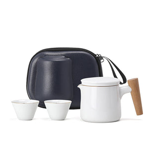 ACACUSS Teapot and tea cups small set with Travel Bag - Kung FU Tea Ceremony Handmade Pottery Unique Gift Box - ACACUSS