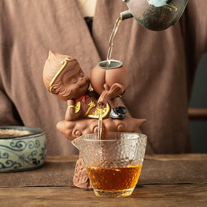 The Monkey King Purple Sand Tea Strainer Stainless Steel Tea Set Accessories Tea Leak Funny Tea Infuser acacuss