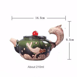 ACACUSS Unique Porcelain Chinese Teapot Side Handle Pot Gold Inlaid I Kyusu Side teapot - ACACUSS