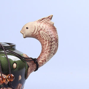 ACACUSS Unique Porcelain Chinese Teapot Side Handle Pot Gold Inlaid I Kyusu Side teapot - ACACUSS