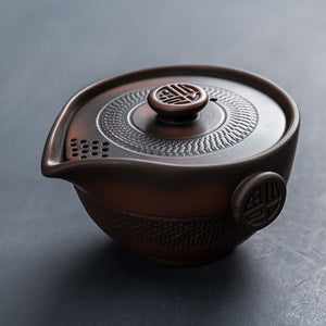 Unique Teaware Purple pottery Fashionable Ceramic Travel Tea Set Portable 2 Tea Cups and Teapot - acacuss