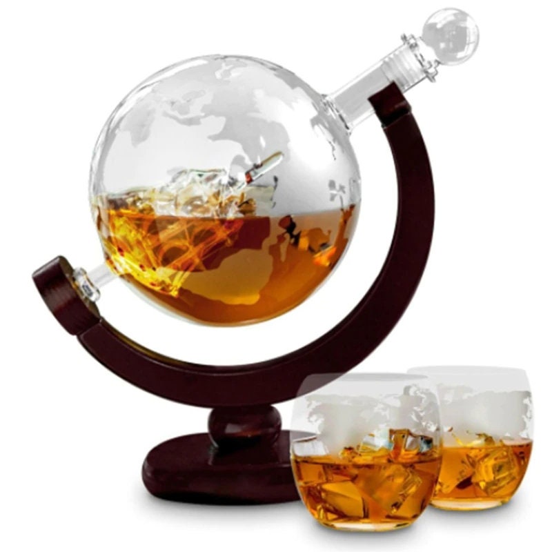 Whiskey Scotch Decanter Set Best for whiskey gift Vintage Blower Wine Pot Diamond Wine Stopper Glass Decanter Bottle - wine decanter - ACACUSS