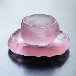 pink cups with handmade glass Japanese-style first snow master cup pink tea cups Kung Fu cups acacuss
