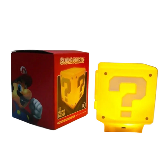 10cm Super Mario Bros Figure LED Question Mark Brick Night Light USB Charging Anime Desk Lamp Statue Decorative Light Kids Gifts acacuss