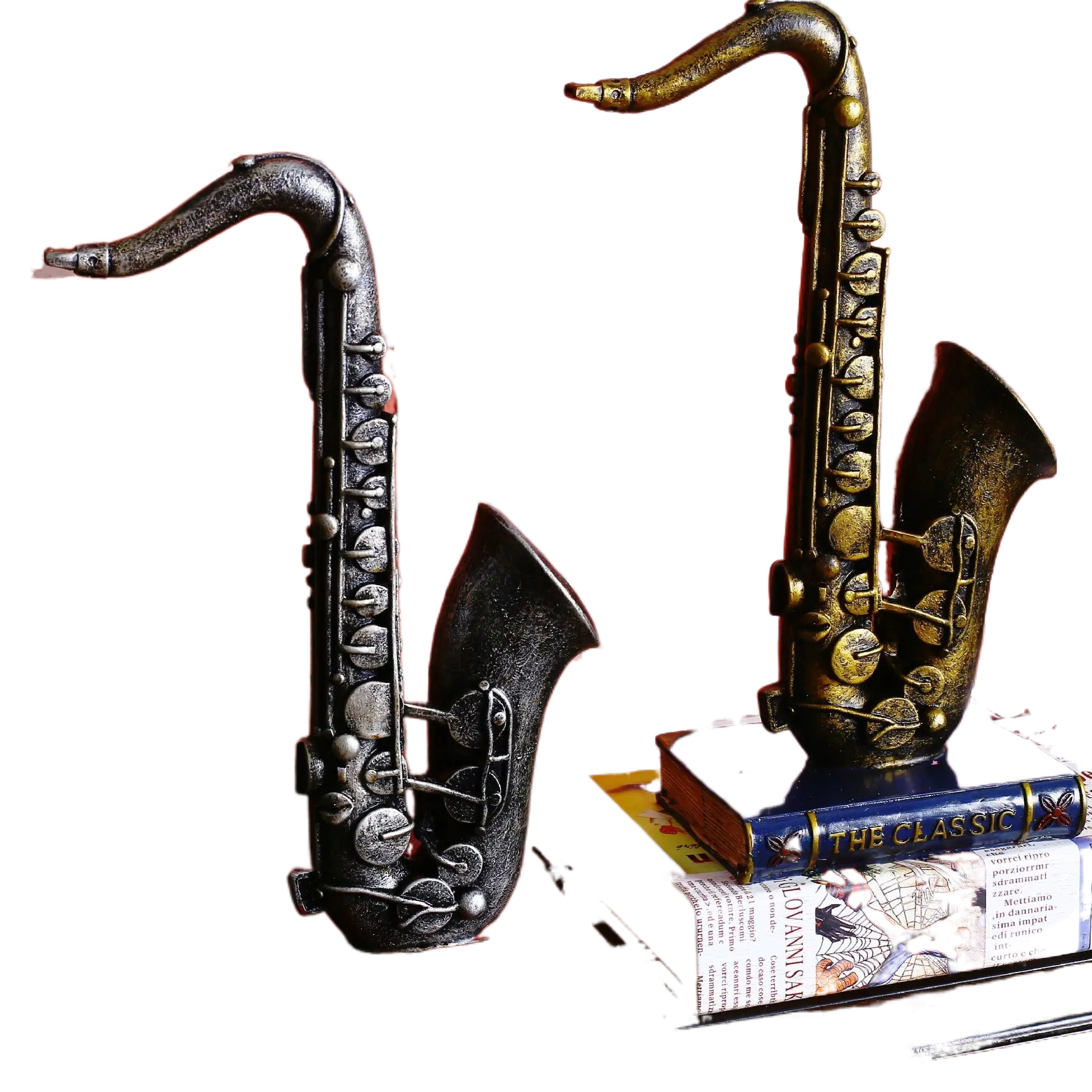 Creative Home Decor Furnishings Modern Model Retro Musical Instrument Ornaments Resin Crafts Saxophone  Gift acacuss