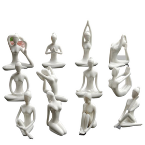 12 Styles Abstract Figure Art Ceramic Yoga Poses Figurine Porcelain Lady Statue Home Yoga Study Studio Decor Ornament  Sculpture acacuss