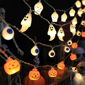 1.5m 10Led Halloween Light String Pumpkin Skull Eye Balls Ghost Festival Party Lantern Trick Or Treat Happy Halloween Day Decor acacuss