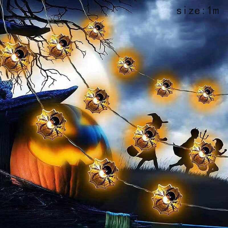 1.5m 10Led Halloween Light String Pumpkin Skull Eye Balls Ghost Festival Party Lantern Trick Or Treat Happy Halloween Day Decor acacuss