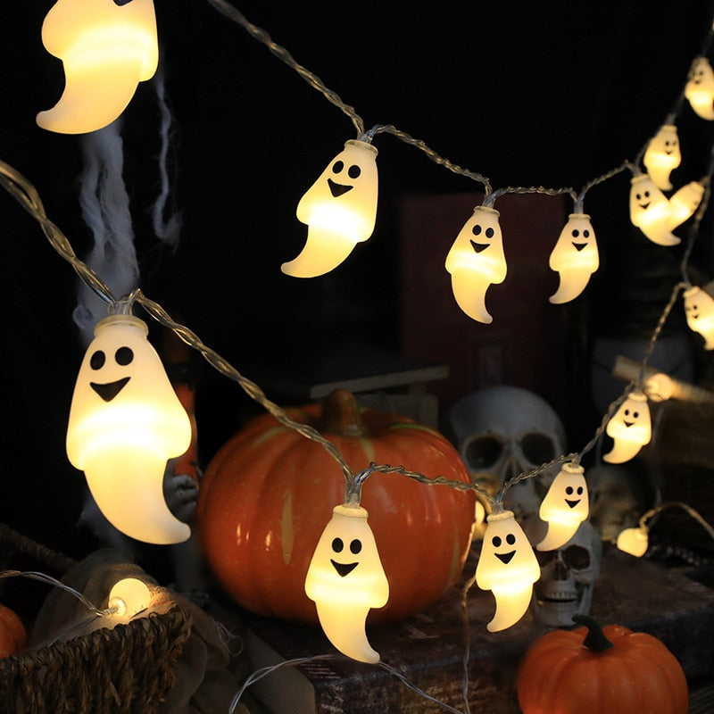 1.5m 10Led Halloween Light String Pumpkin Skull Eye Balls Ghost Festival Party Lantern Trick Or Treat Happy Halloween Day Decor acacuss