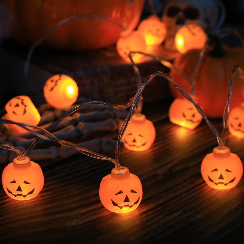 1.5m 10Led Halloween Light String Pumpkin Skull Eye Balls Ghost Festival Party Lantern Trick Or Treat Happy Halloween Day Decor acacuss