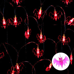 1.5m Halloween Led Skull Lights String Bat Tombstone Ghost Pumpkin Ornaments Tree Halloween Decoration for Home DIY Party Decor acacuss