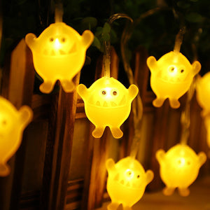 1.5m Halloween Led Skull Lights String Bat Tombstone Ghost Pumpkin Ornaments Tree Halloween Decoration for Home DIY Party Decor acacuss