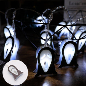 1.5m Halloween Led Skull Lights String Bat Tombstone Ghost Pumpkin Ornaments Tree Halloween Decoration for Home DIY Party Decor acacuss