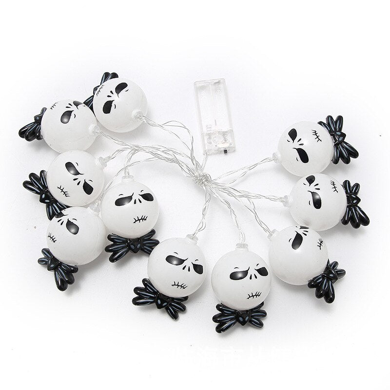 1.5m Halloween Led Skull Lights String Bat Tombstone Ghost Pumpkin Ornaments Tree Halloween Decoration for Home DIY Party Decor acacuss