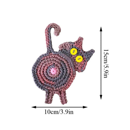 1 PC Knit Cup Coaster Cute Animal Coffee Mug Mat Table Heat Insulation Cat Butt Dining Mat Home Kitchen Decoration Pad acacuss