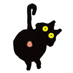 1 PC Knit Cup Coaster Cute Animal Coffee Mug Mat Table Heat Insulation Cat Butt Dining Mat Home Kitchen Decoration Pad acacuss