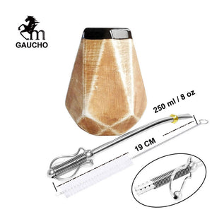1 PC/Lot Gaucho Yerba Mate Gourds Ceramic Calabash Cups 250 ML With Filter Straw Bombilla & Cleaning Brush acacuss