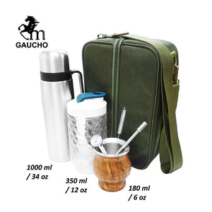 1 PC/Lot Gaucho Yerba Mate Travel Sets Stainless Gourds Calabash Cups & Thermos & Bombilla Filter Straw Tea Cans acacuss