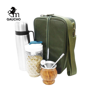 1 PC/Lot Gaucho Yerba Mate Travel Sets Stainless Gourds Calabash Cups & Thermos & Bombilla Filter Straw Tea Cans acacuss