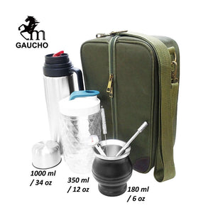 1 PC/Lot Gaucho Yerba Mate Travel Sets Stainless Gourds Calabash Cups & Thermos & Bombilla Filter Straw Tea Cans acacuss