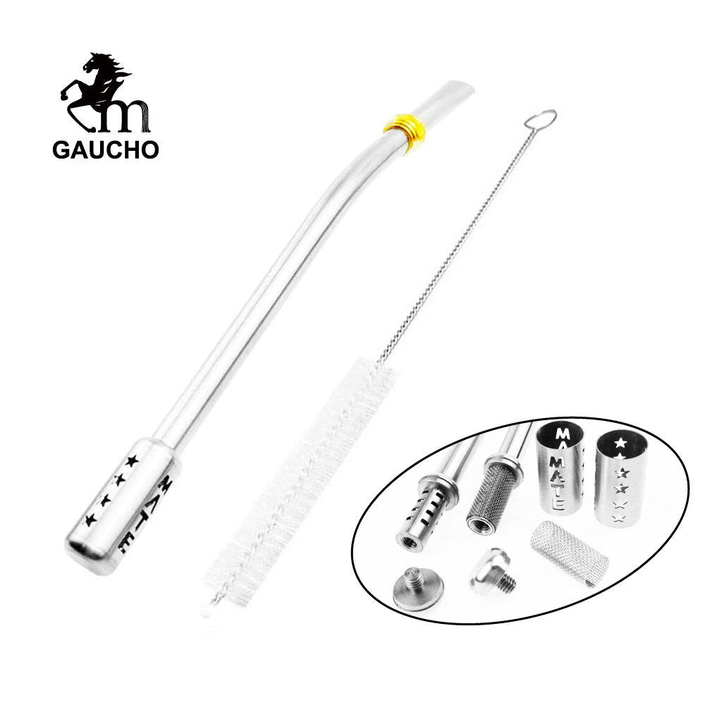 1 PC/Lot Gaucho Yerba Mate Travel Sets Stainless Gourds Calabash Cups & Thermos & Bombilla Filter Straw Tea Cans acacuss