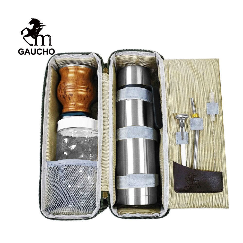 1 PC/Lot Gaucho Yerba Mate Travel Sets Stainless Gourds Calabash Cups & Thermos & Bombilla Filter Straw Tea Cans acacuss