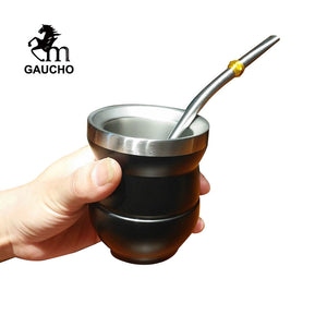 1 PC/Lot Yerba Mate Gourds Set  Stainless Cup Calabash 5 OZ & Straw Bombilla & Cleaning Brush Special For Lady and Children acacuss