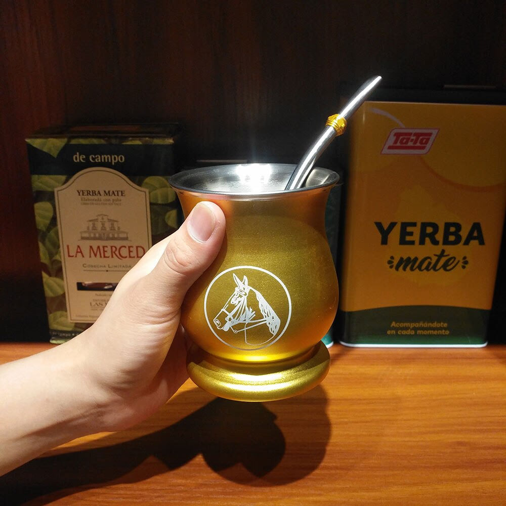 1 PC/Lot Yerba Mate Kits Include Stainless Gourds Calabash Cup 6 OZ & Straw Filter Bombilla & Cleaning Brush acacuss
