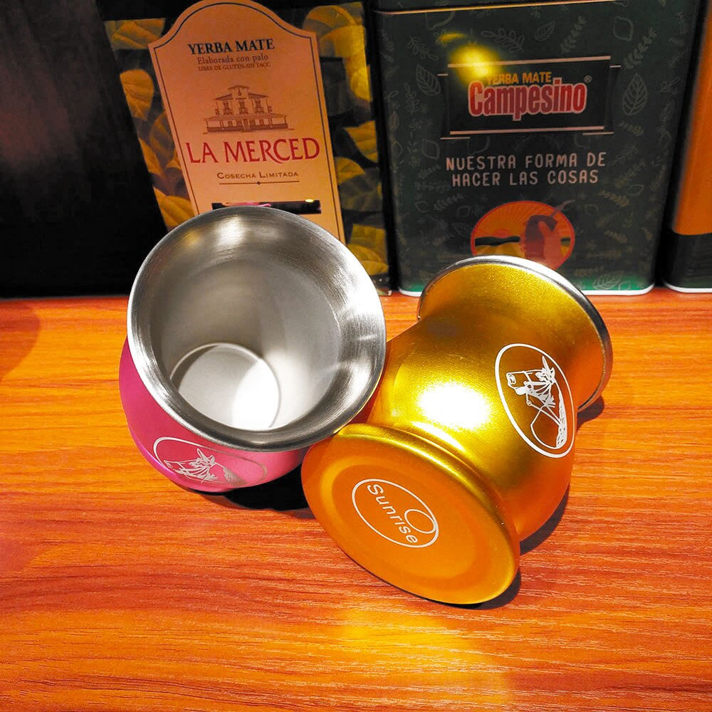 1 PC/Lot Yerba Mate Kits Include Stainless Gourds Calabash Cup 6 OZ & Straw Filter Bombilla & Cleaning Brush acacuss