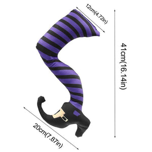 1 Pair Halloween Evil Witch Legs Props Upside Down Wizard Feet with Boot Stake Ornament Decoration for front Yard Lawn Dropship acacuss