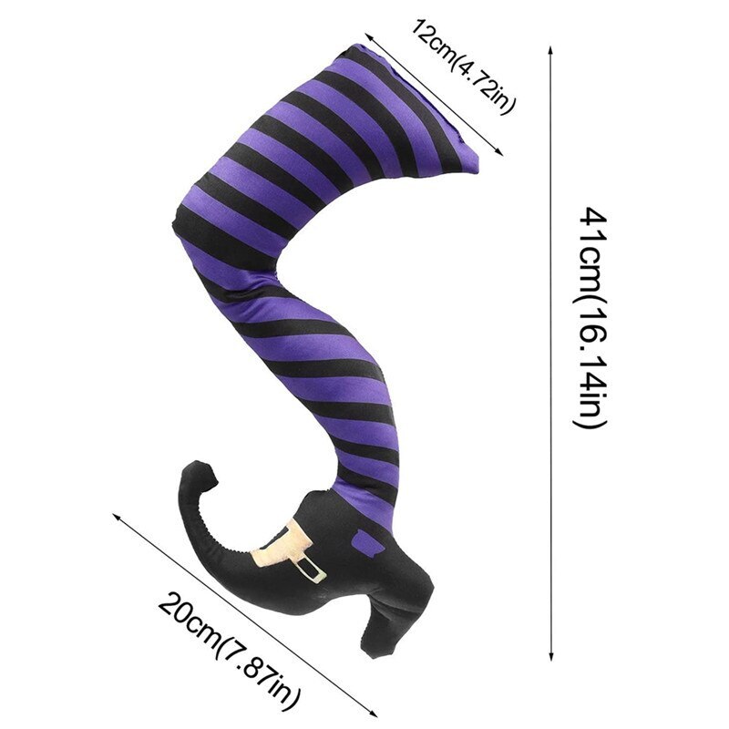 1 Pair Halloween Evil Witch Legs Props Upside Down Wizard Feet with Boot Stake Ornament Decoration for front Yard Lawn Dropship acacuss