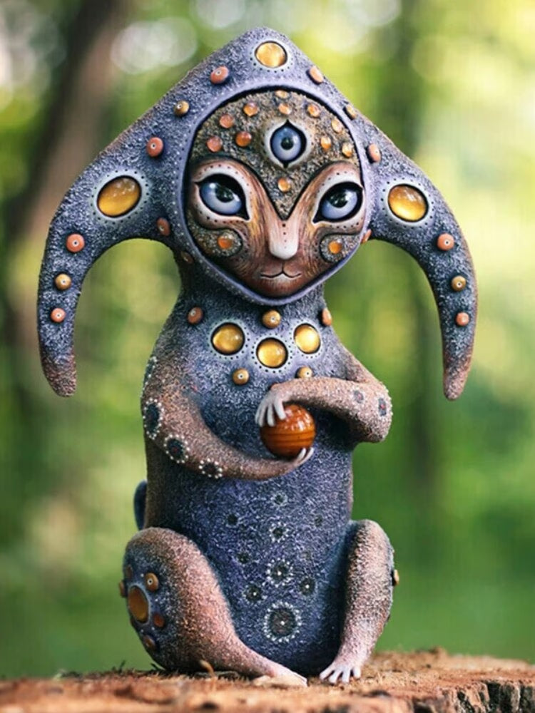 1 Pcs Resin Statue Handmake Creatures Sculptures Desktop Ornaments Garden Room Decoration Home Decor Figurine acacuss