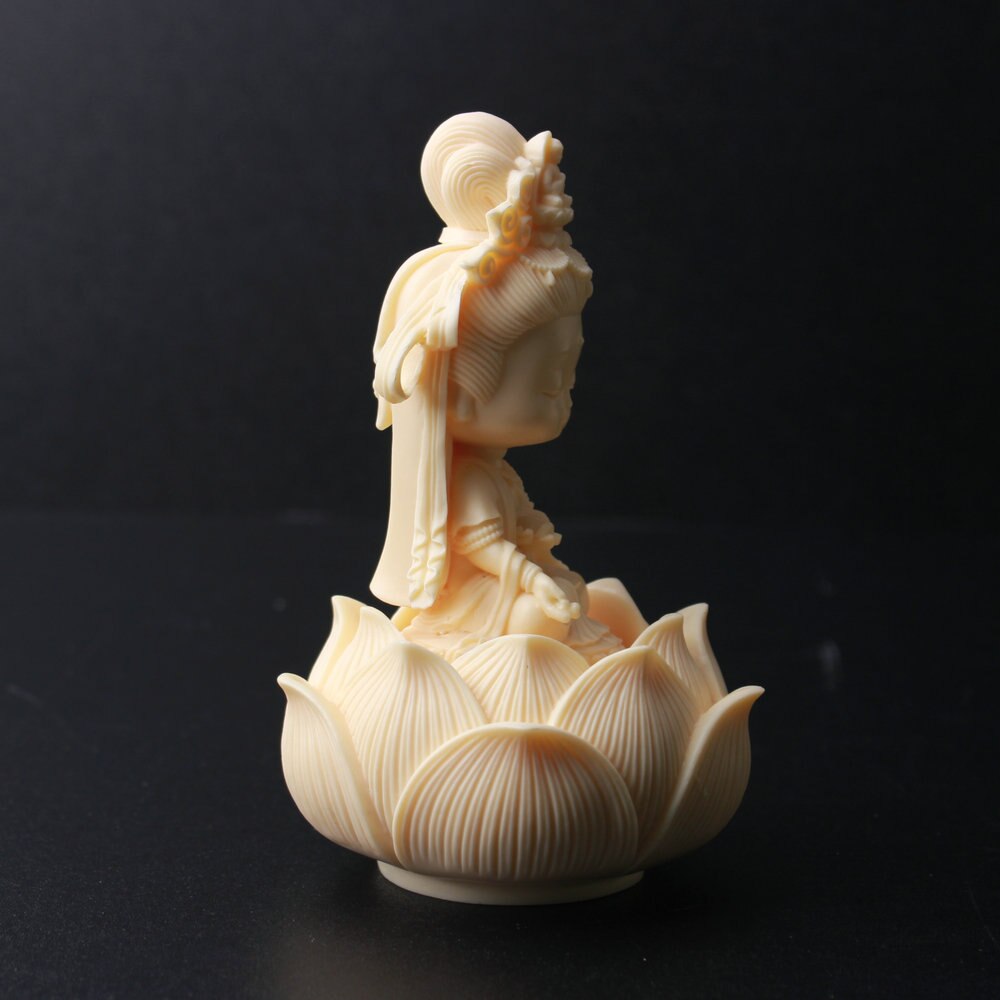 1 Set Cartoon Lotus Guanyin Sculpture ，modern art sculpture，High-end boutique engraving，Cute Home Bedroom Artwork acacuss