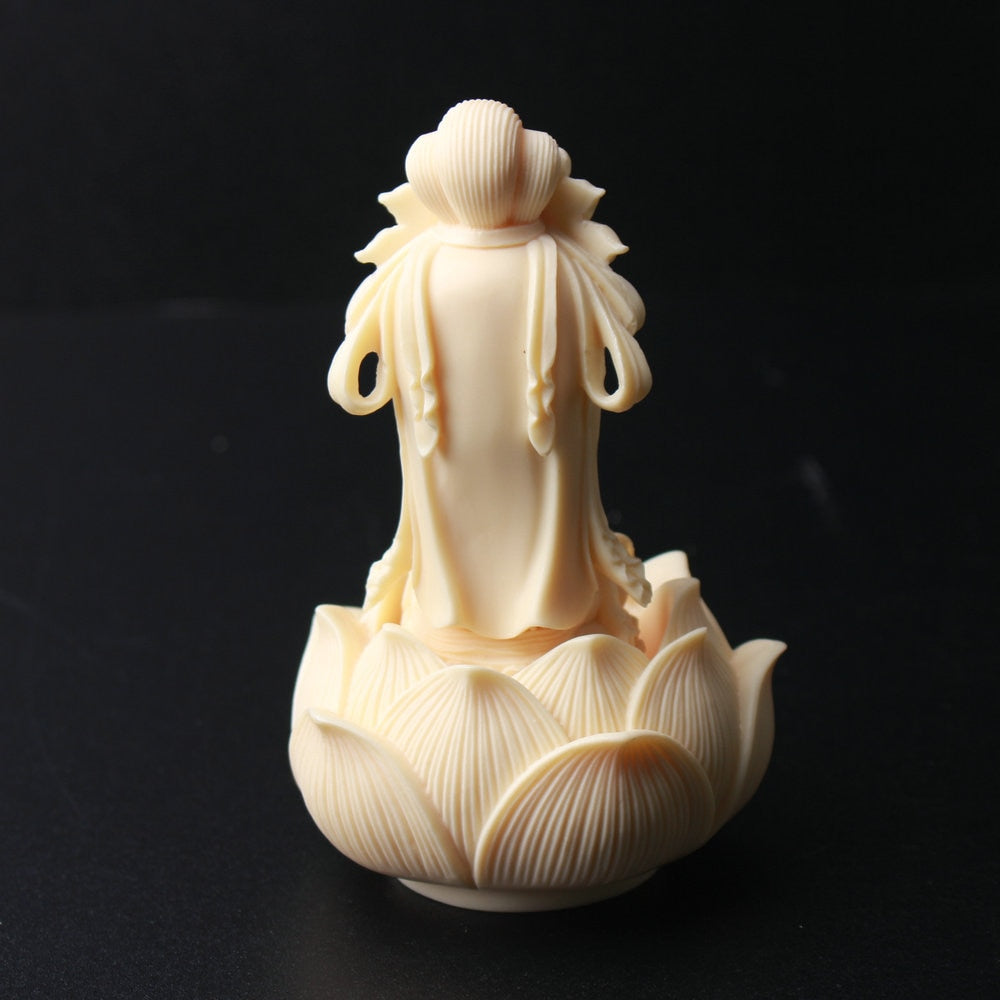 1 Set Cartoon Lotus Guanyin Sculpture ，modern art sculpture，High-end boutique engraving，Cute Home Bedroom Artwork acacuss