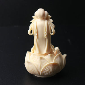 1 Set Cartoon Lotus Guanyin Sculpture ，modern art sculpture，High-end boutique engraving，Cute Home Bedroom Artwork acacuss