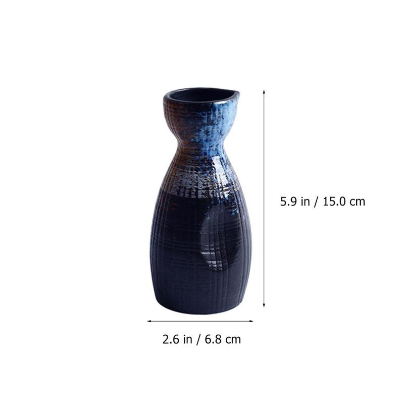 1 Set Exquisite Japanese Style Ceramics Sake Cup Sake Pot Retro Sake Set Japanese Retro Simple Ceramic Sake Cup And Pot Set acacuss