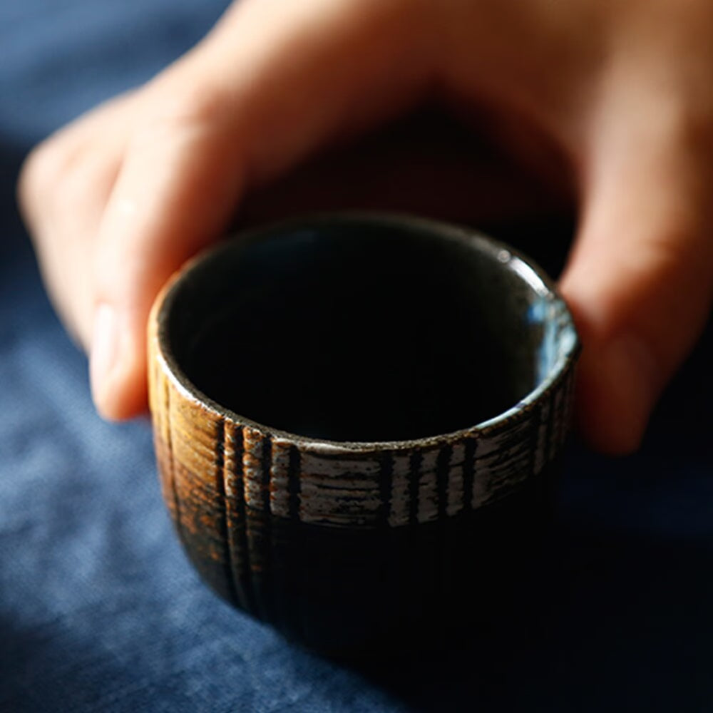1 Set Exquisite Japanese Style Ceramics Sake Cup Sake Pot Retro Sake Set Japanese Retro Simple Ceramic Sake Cup And Pot Set acacuss