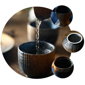 1 Set Exquisite Japanese Style Ceramics Sake Cup Sake Pot Retro Sake Set Japanese Retro Simple Ceramic Sake Cup And Pot Set acacuss