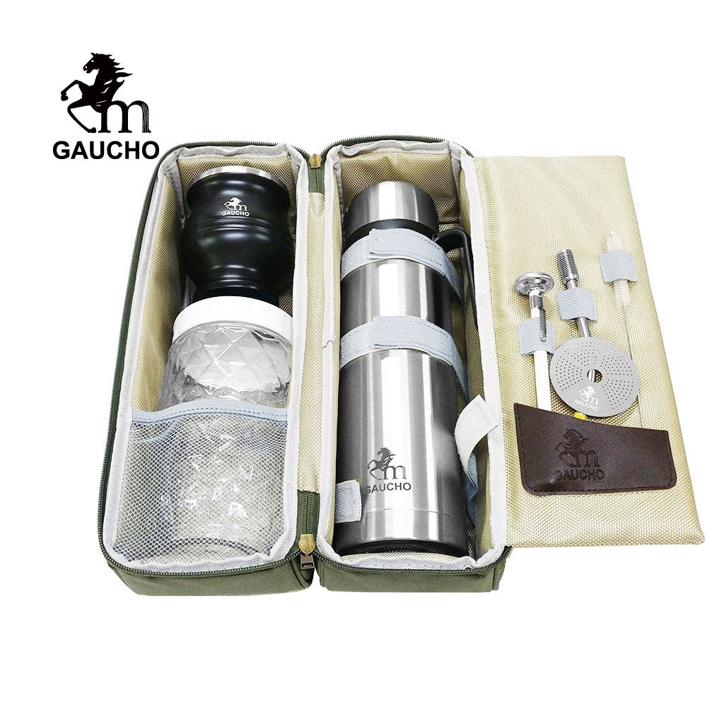 1 Set/Lot Gaucho Yerba Mate Travel Kits Is Convenient For Loading Stainless Thermos & Gourds  Bombilla Straw - Tea Can acacuss