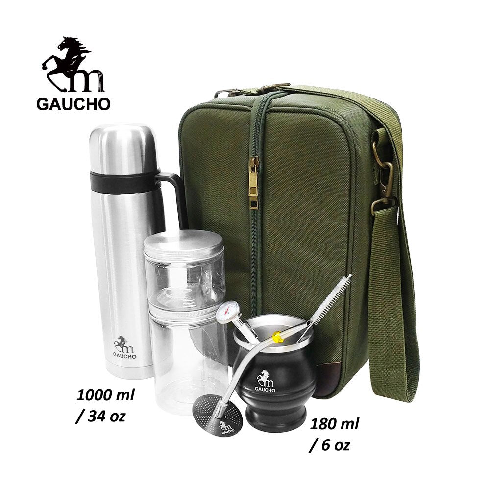 1 Set/Lot Gaucho Yerba Mate Travel Kits Is Convenient For Loading Stainless Thermos & Gourds  Bombilla Straw - Tea Can acacuss
