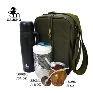 1 Set/Lot Gaucho Yerba Mate Travel Kits Is Convenient For Loading Stainless Thermos & Gourds  Bombilla Straw - Tea Can acacuss