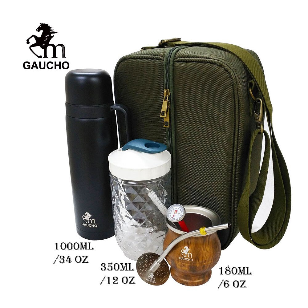 1 Set/Lot Gaucho Yerba Mate Travel Kits Is Convenient For Loading Stainless Thermos & Gourds  Bombilla Straw - Tea Can acacuss