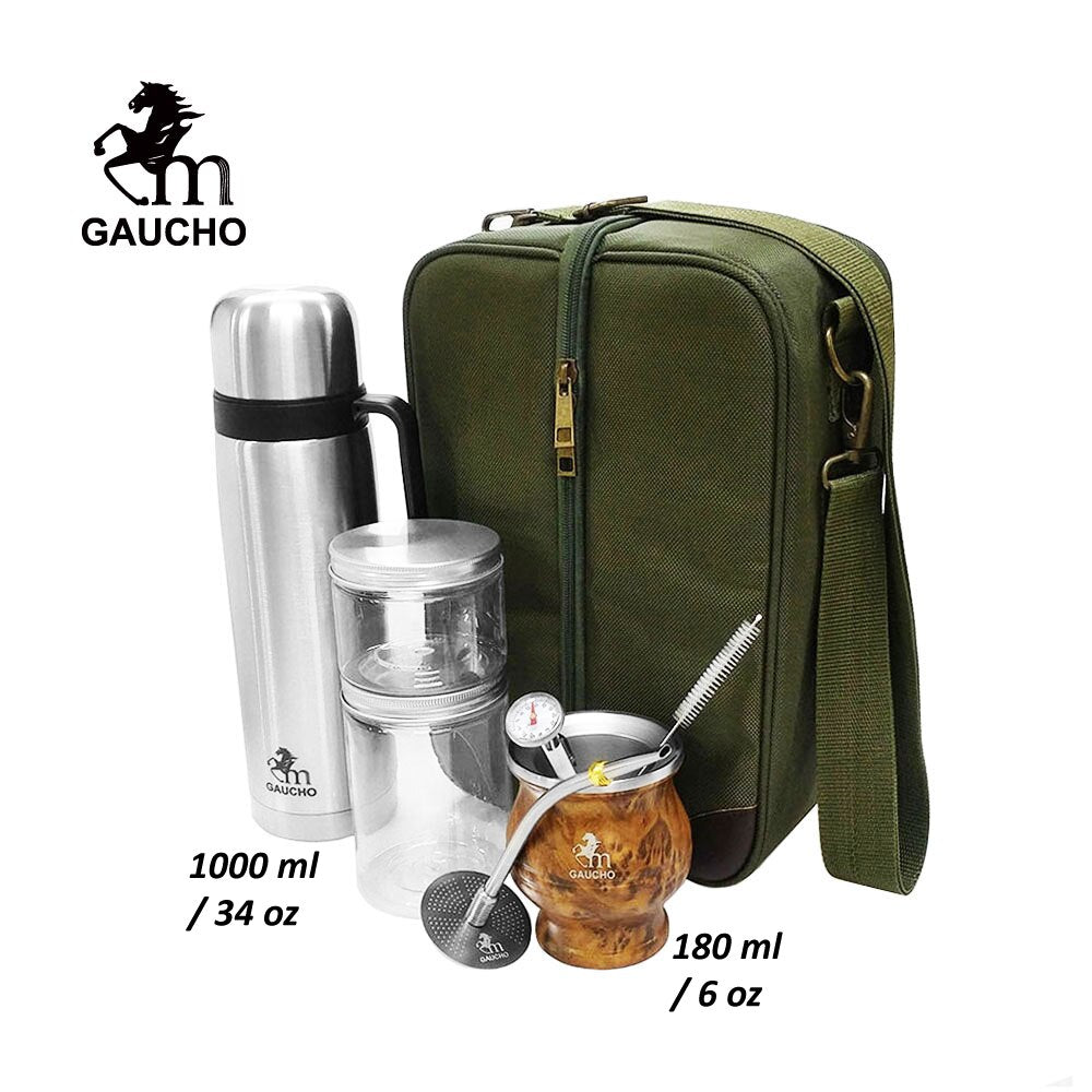 1 Set/Lot Gaucho Yerba Mate Travel Kits Is Convenient For Loading Stainless Thermos & Gourds  Bombilla Straw - Tea Can acacuss
