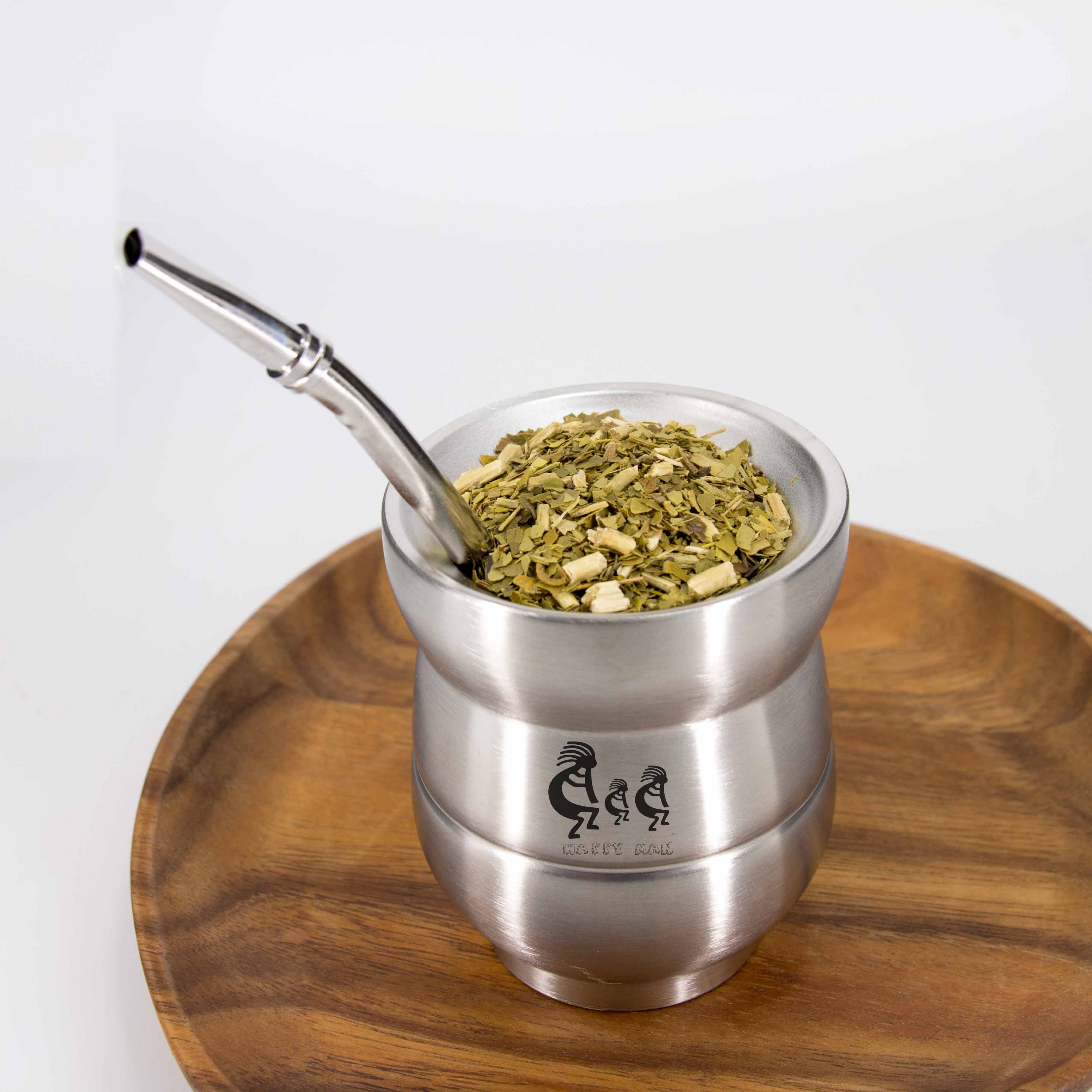1 Set/Lot Yerba Mate Gourds Stainless Steel Calabash Cups Kits Double Wall Heat Insulation With Straw And Cleaning Brush acacuss