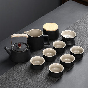 10/11pcs Portable Travel Tea Set Ceramic Teapot Cup Japanese Kung Fu Teaset Puer Kettle Gaiwan Tea Ceremony Teaware Teacup acacuss