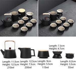 10/11pcs Portable Travel Tea Set Ceramic Teapot Cup Japanese Kung Fu Teaset Puer Kettle Gaiwan Tea Ceremony Teaware Teacup acacuss