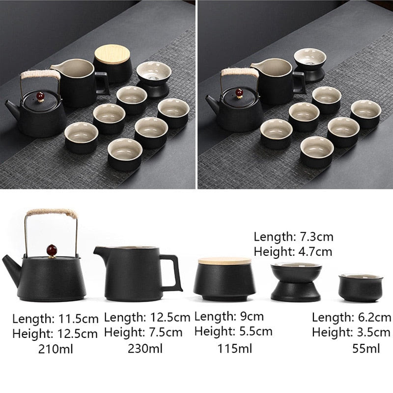 10/11pcs Portable Travel Tea Set Ceramic Teapot Cup Japanese Kung Fu Teaset Puer Kettle Gaiwan Tea Ceremony Teaware Teacup acacuss