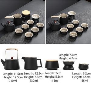 10/11pcs Portable Travel Tea Set Ceramic Teapot Cup Japanese Kung Fu Teaset Puer Kettle Gaiwan Tea Ceremony Teaware Teacup acacuss