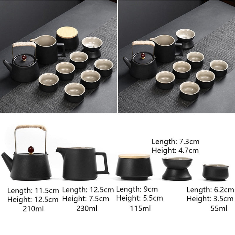 10/11pcs Portable Travel Tea Set Ceramic Teapot Cup Japanese Kung Fu Teaset Puer Kettle Gaiwan Tea Ceremony Teaware Teacup acacuss