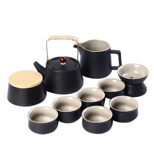 10/11pcs Portable Travel Tea Set Ceramic Teapot Cup Japanese Kung Fu Teaset Puer Kettle Gaiwan Tea Ceremony Teaware Teacup acacuss